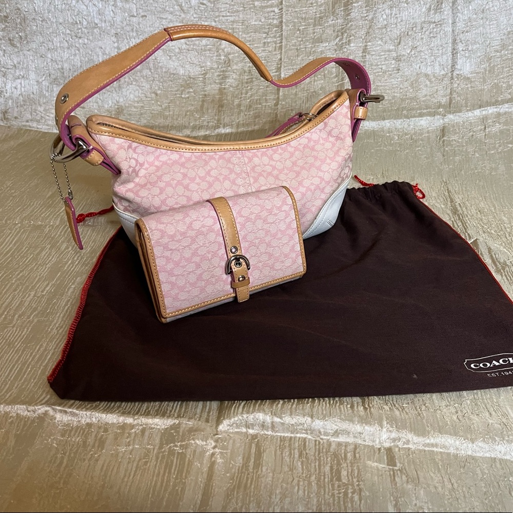 Vintage Coach Mini C Hobo with Matching Wallet
